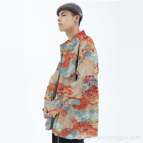 Fashionable Shirt Textile Digital Printing Fabric Retro Soft